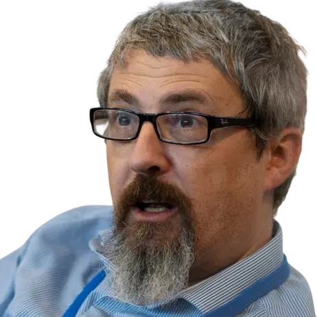 promotional photo of Brian Teeman with spectacles and a beard